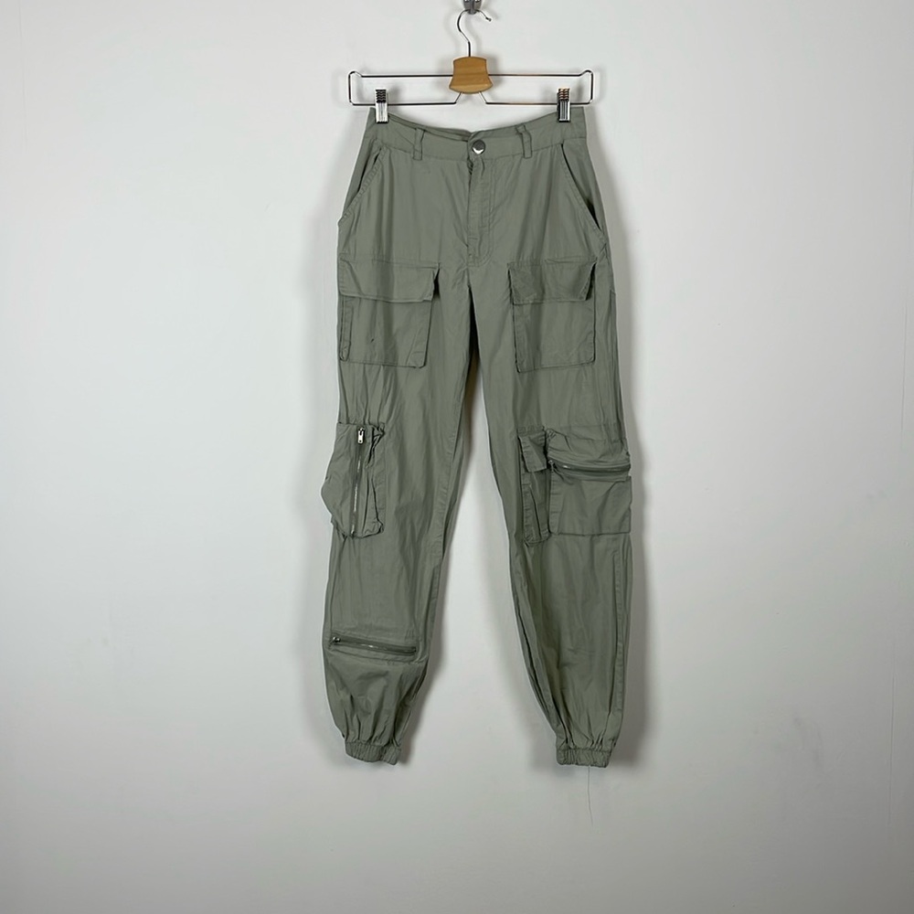 Womens Athletic Track Parachute Cargo Pants 2 Pockets Jogger Lightweight Pants